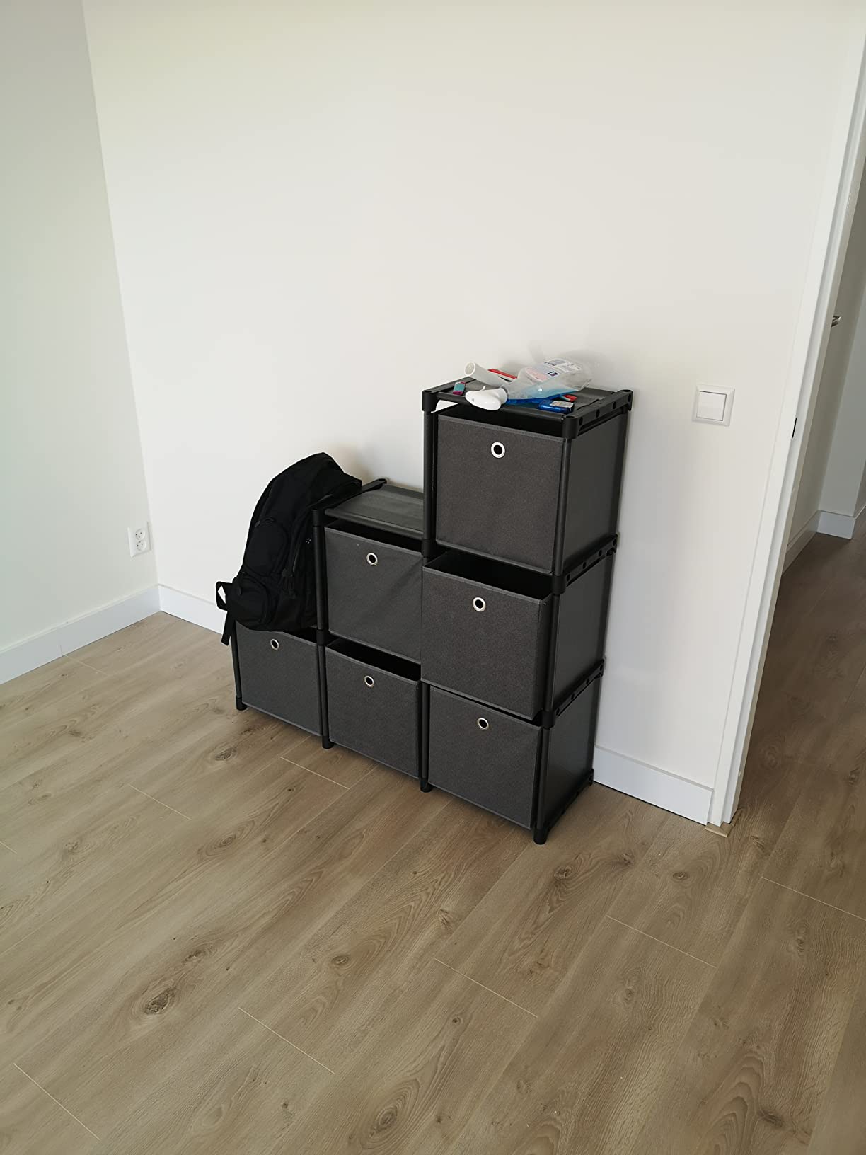 Avis Étagère Montessori Songmics 6 cubes : Armoire DIY multifonction robuste noire