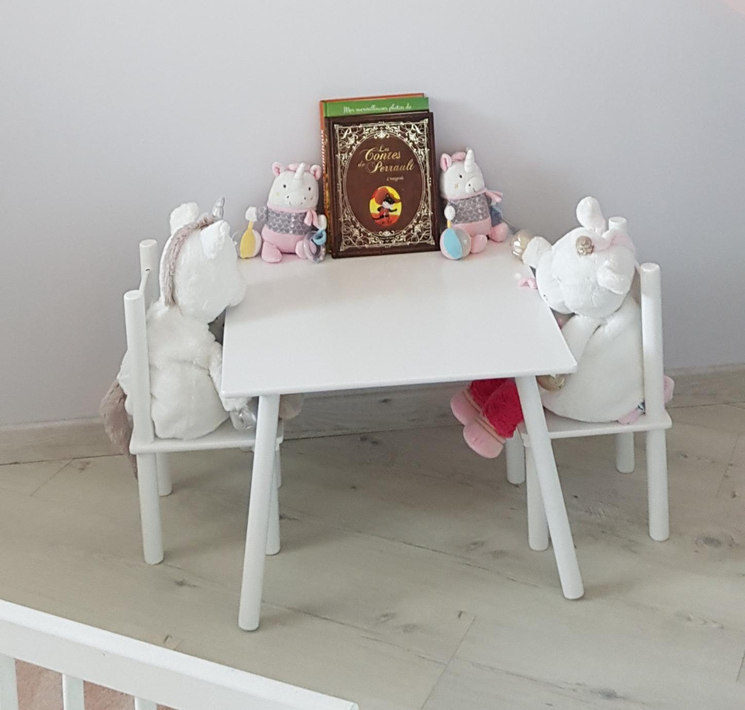 Avis Table et chaises Montessori Leomark pour enfants – couleur blanche