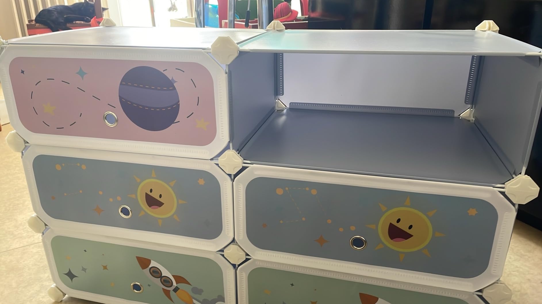 Avis Étagère à chaussures modulable Montessori pour enfants – 12 emplacements, blanc nuage