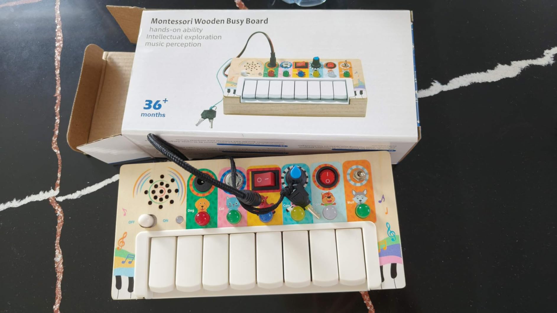 Avis Clavier piano enfant Sleamako : jouet Montessori avec lumières LED pour apprendre la musique