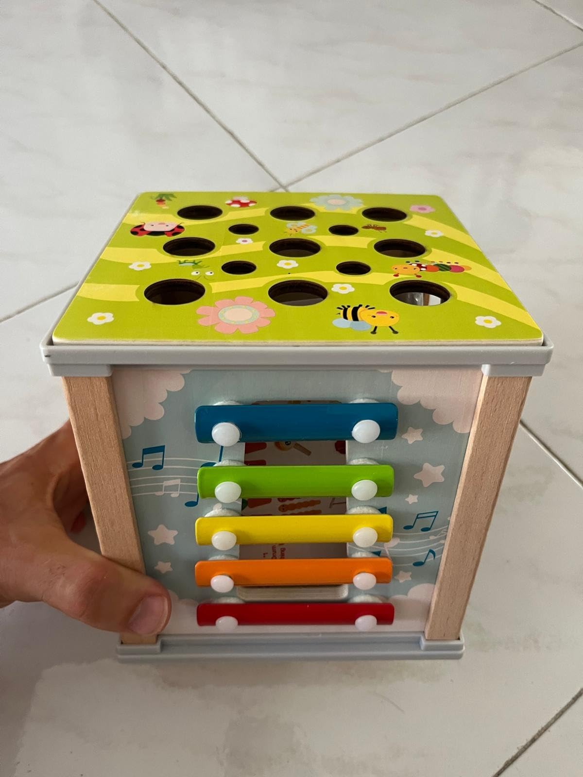 Avis Cube de motricité Montessori 6 en 1 : jouet éducatif en bois pour bébé dès 3 ans