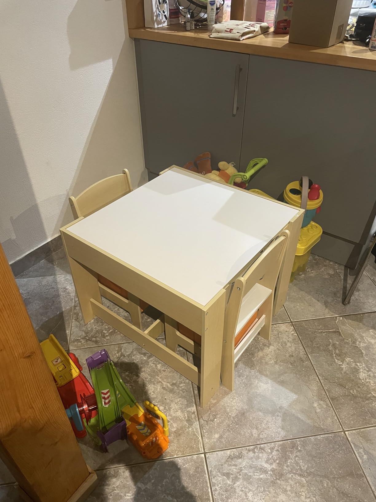 Avis Table et Chaise Cube Montessori pour Enfant avec Rangement – Costway