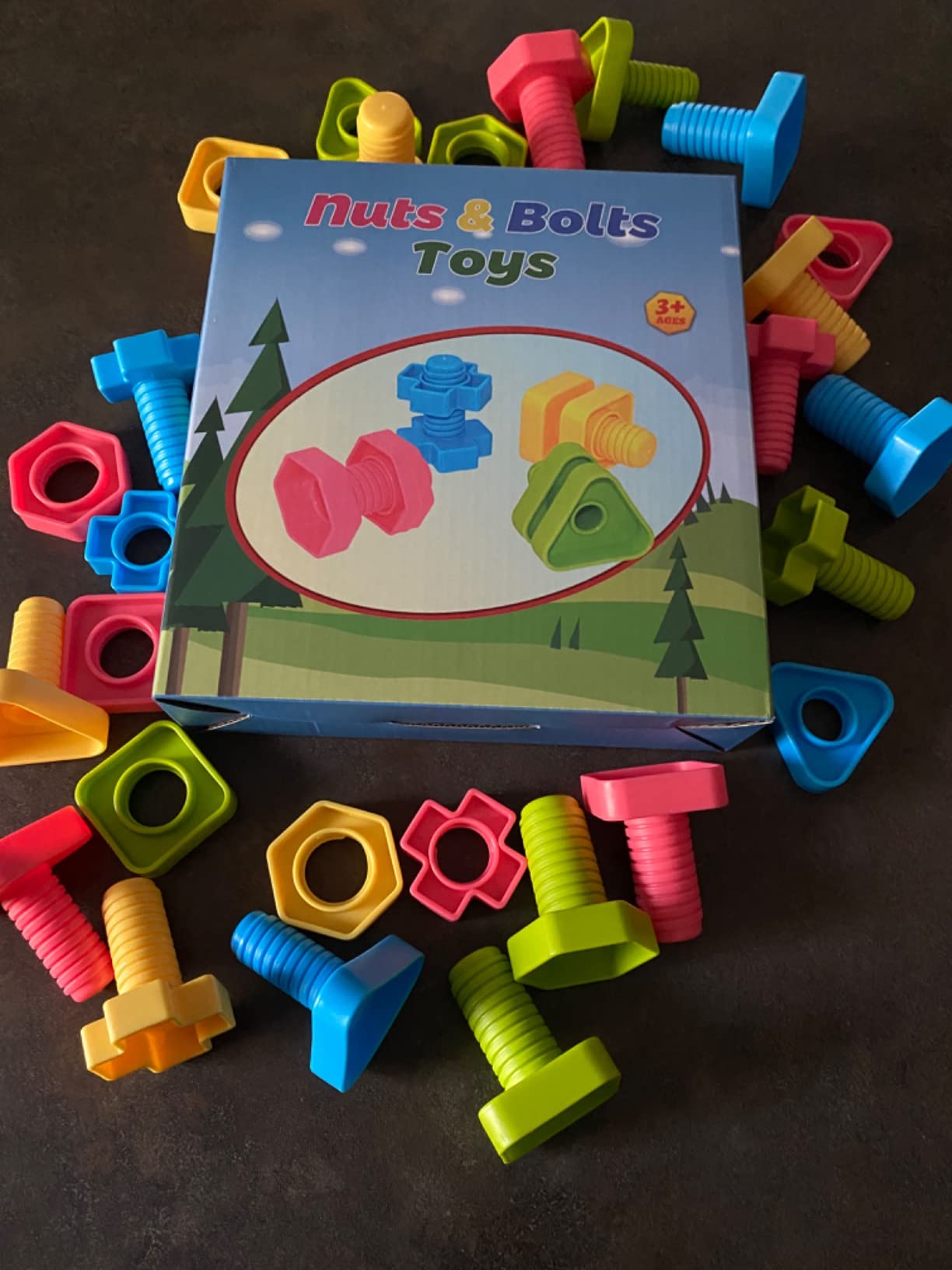 Avis Jeu d’écrous et boulons Montessori SIENIANLINE 32 pcs : apprentissage du bricolage en couleurs