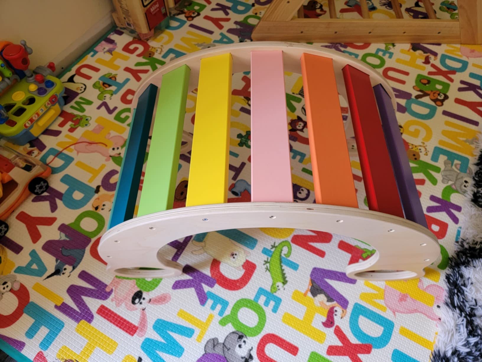 Avis Jouet d’escalade Montessori arc-en-ciel pour tout-petits : ensemble en bois Tookyland