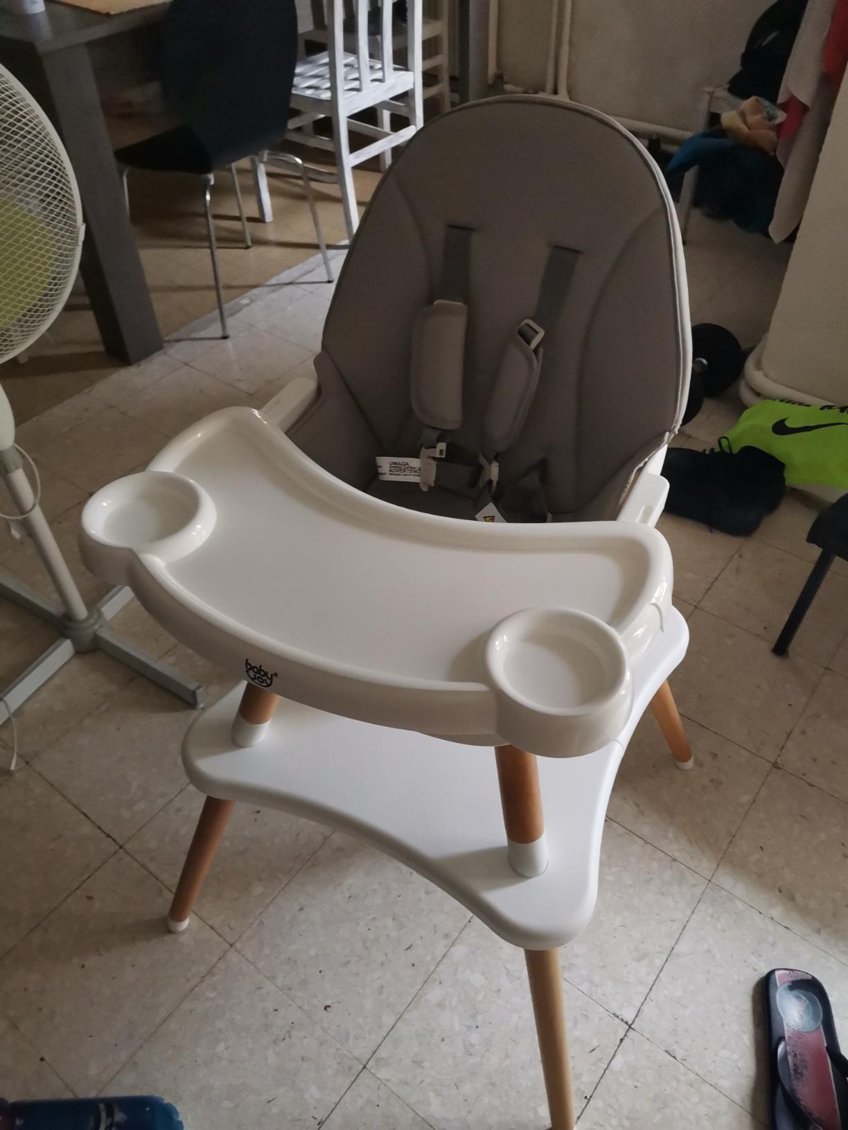 Avis Chaise haute bébé 4 en 1 Montessori convertible avec plateau réglable
