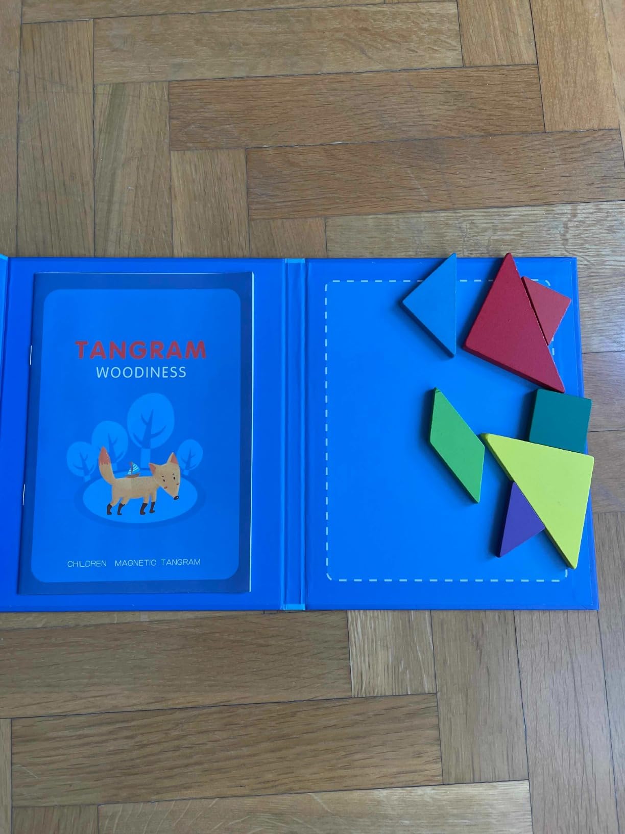 Avis Tangram Montessori en bois magnétique rose pour enfants de 3 à 6 ans