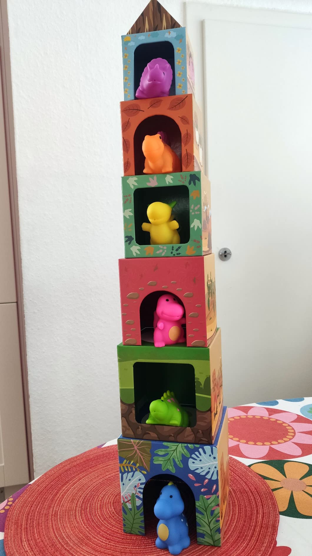 Jouet Bébé 6 Mois – Boîte à Mouchoirs Sensorielle Montessori – 8 Foulards + Papiers Froissés – Développement Motricité