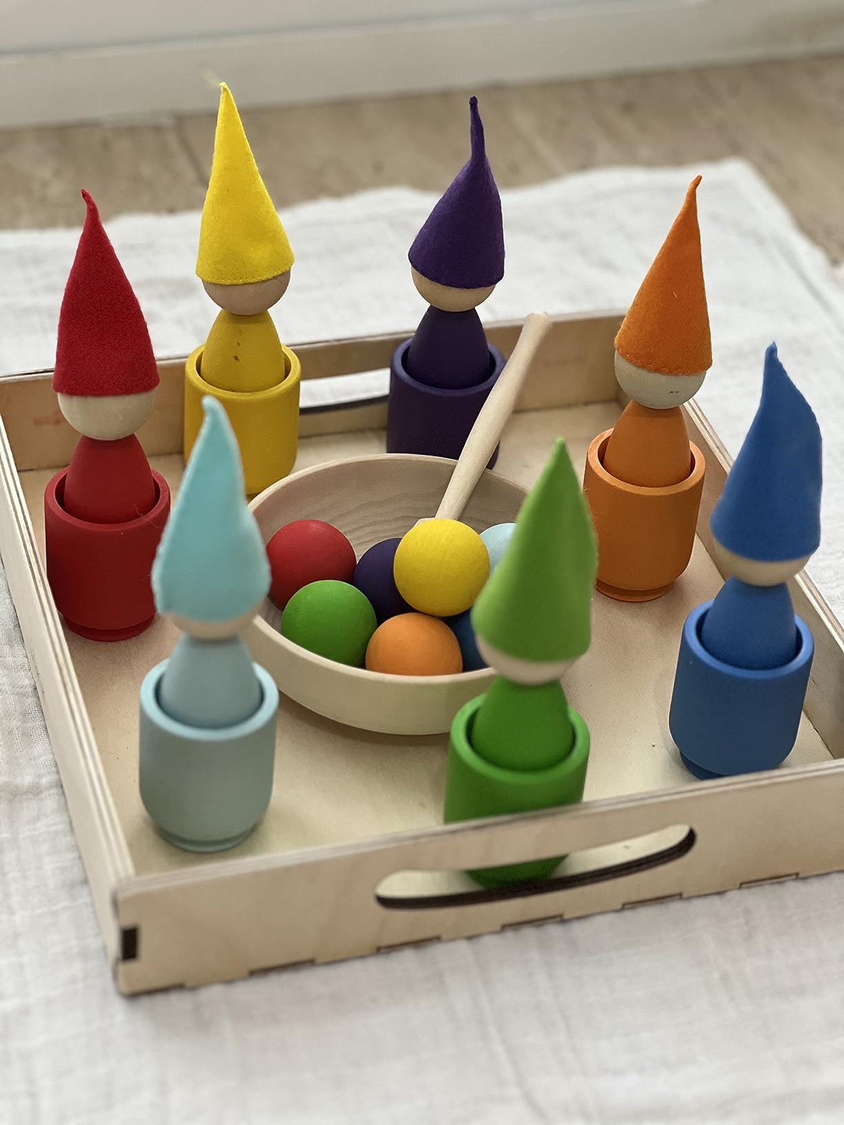 Avis Jouet Montessori Ulanik : apprentissage du comptage et tri de couleur avec poupées et balles