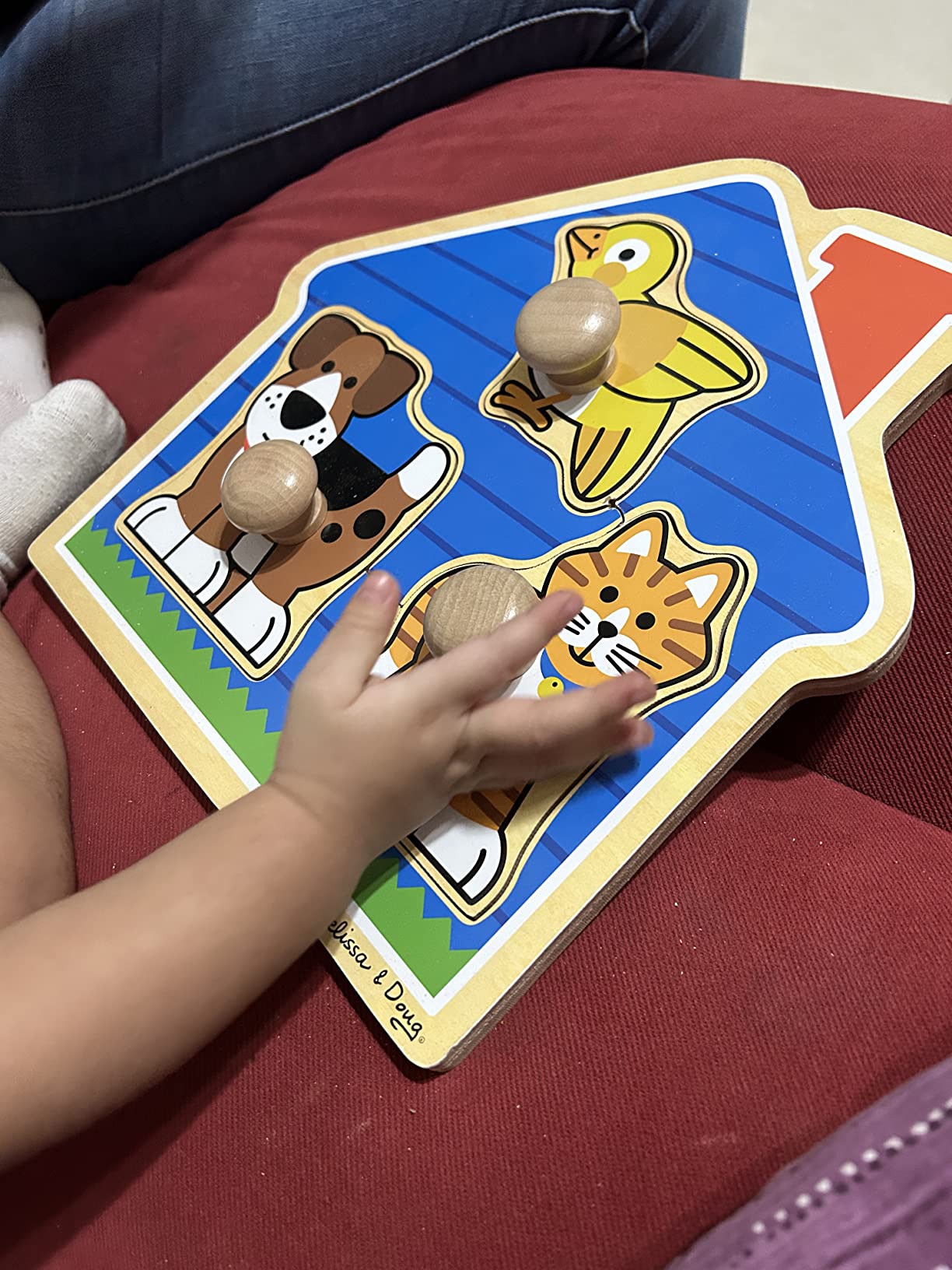 Avis Puzzle Montessori en bois à gros boutons : formes géométriques pour enfants de 2 à 4 ans