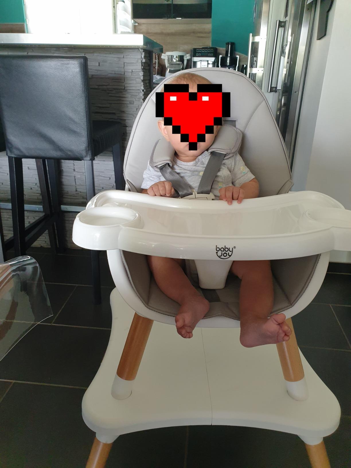 Avis Chaise haute bébé 4 en 1 Montessori convertible avec plateau réglable