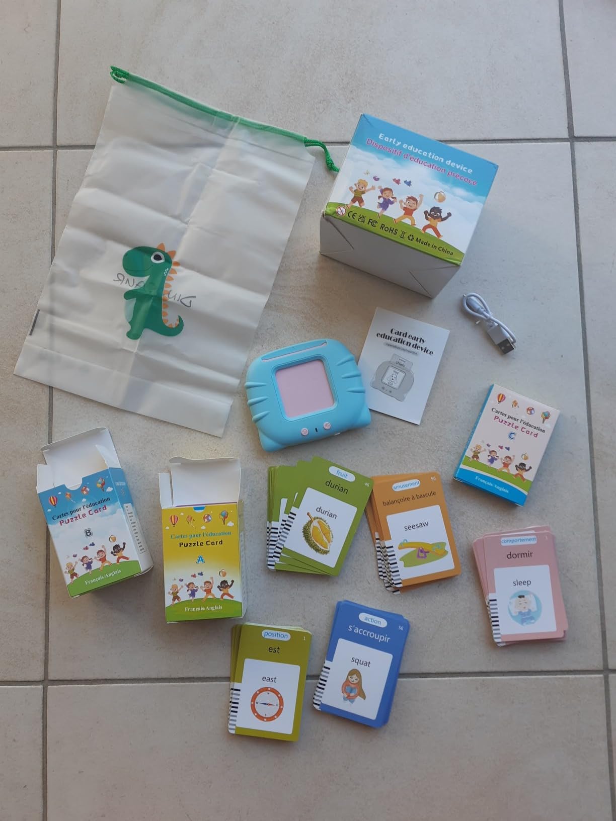Avis Jouet éducatif Montessori : 510 mots carte flash parlante français-anglais pour enfant
