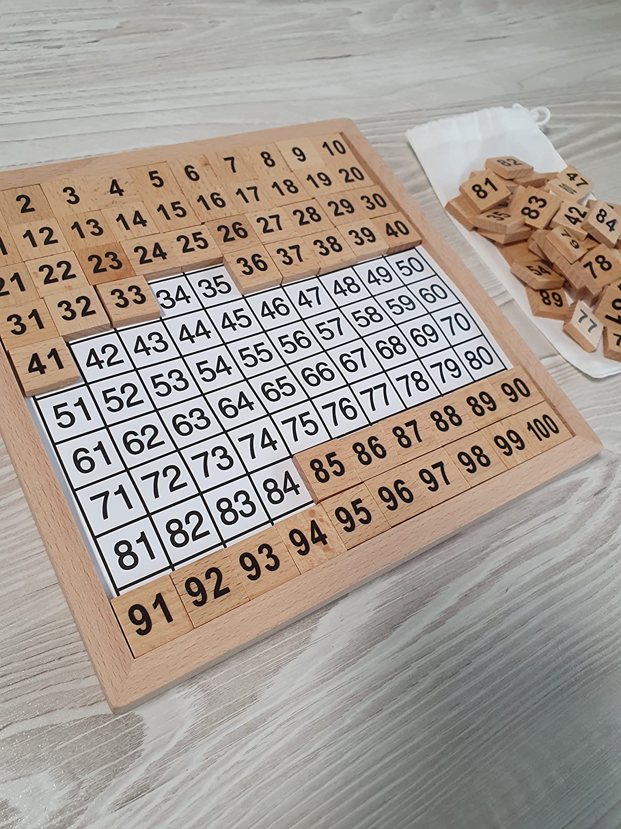 Avis Tableau Montessori pour Apprendre à Compter de 1 à 100 pour Enfants
