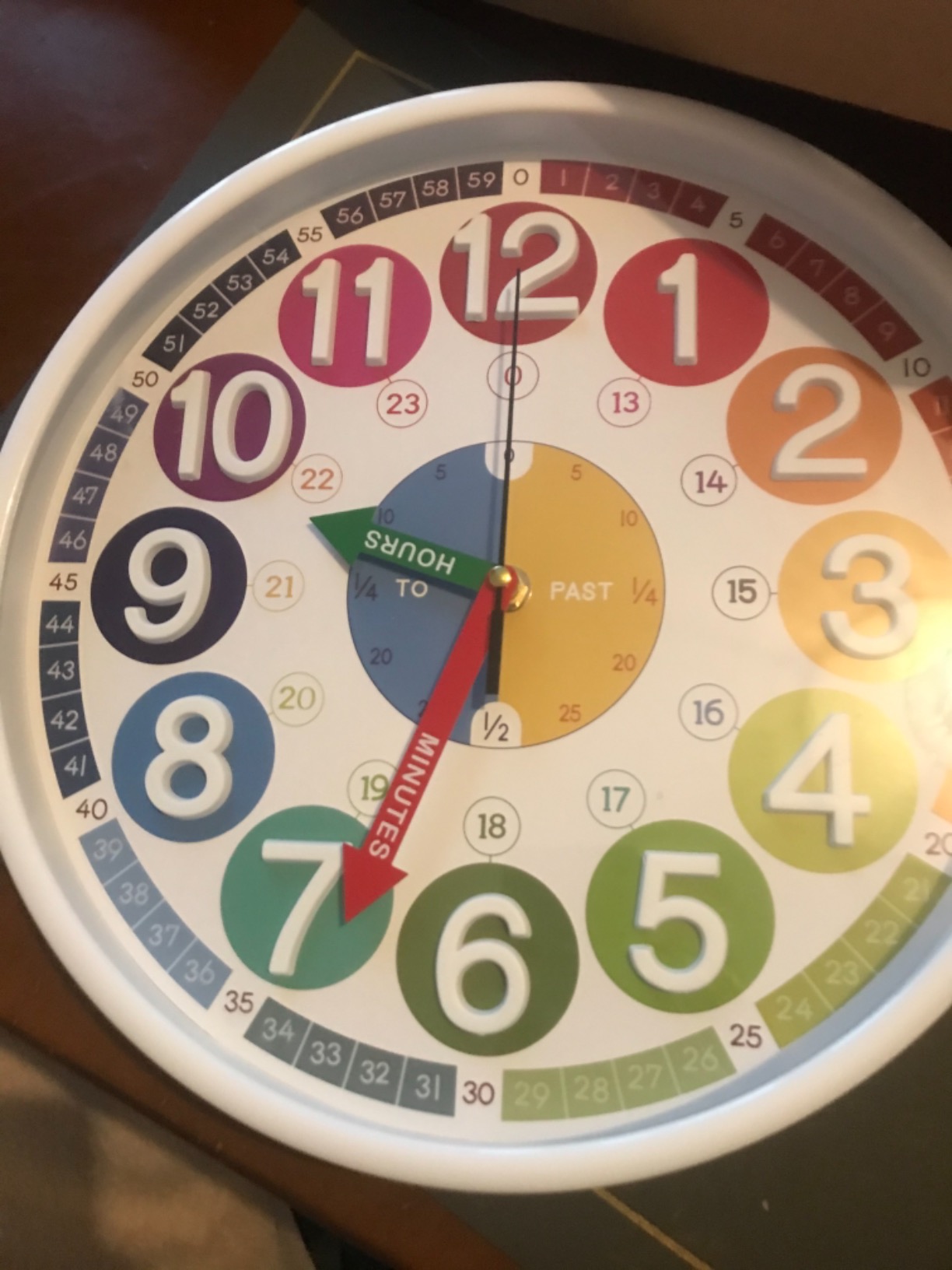 Avis Horloge murale Montessori colorée pour enfant – Lafocuse 30 cm