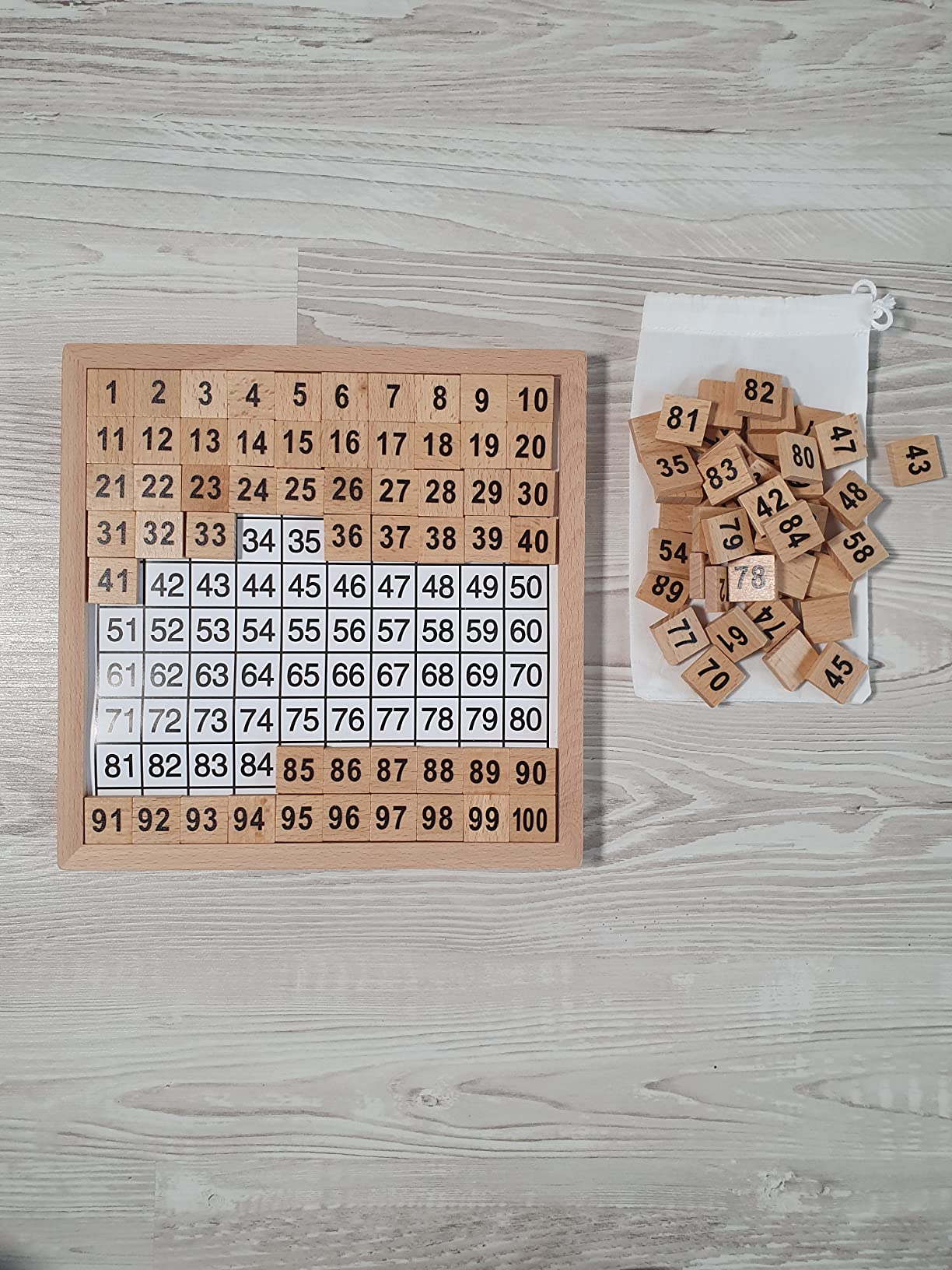 Avis Tableau Montessori pour Apprendre à Compter de 1 à 100 pour Enfants