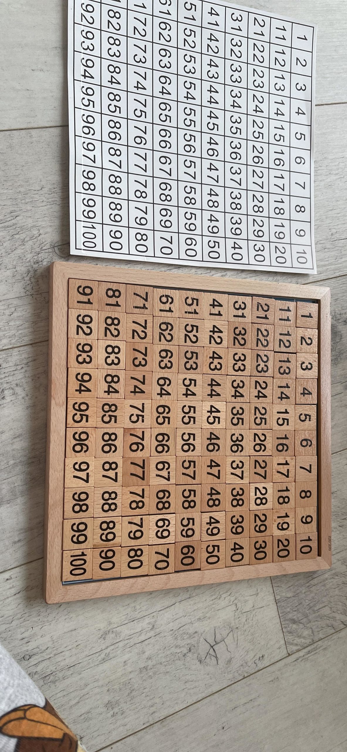 Avis Tableau Montessori pour Apprendre à Compter de 1 à 100 pour Enfants