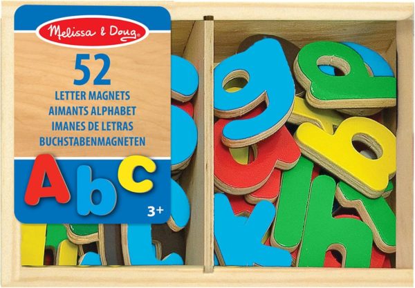 Aimants alphabet en bois Melissa & Doug : outil Montessori pour apprendre l'alphabet