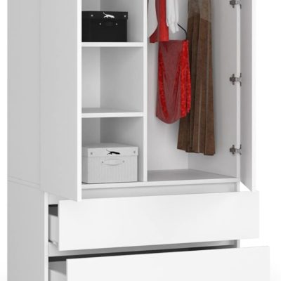 Armoire Montessori BDW avec penderie et tiroirs pour chambre et salon