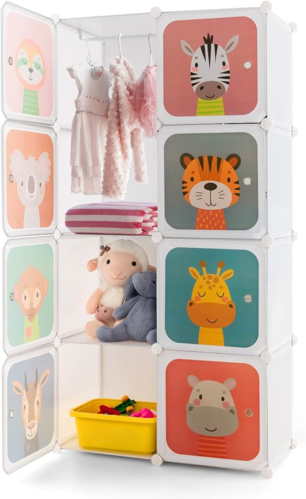 Armoire Montessori DREAMADE : Rangement Modulable 8 Cubes pour Enfants