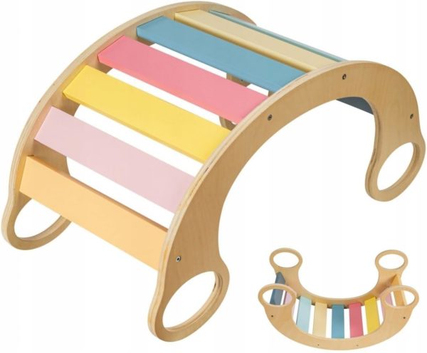 Balançoire d'escalade Montessori COIL : votre arche en bois Rainbow rocker
