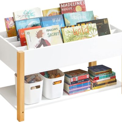 "Bibliothèque Montessori pour Enfants - Meuble de Rangement Multifonctionnel SoBuy KMB35-W"