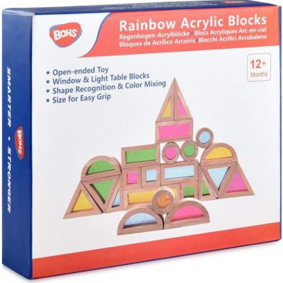 Blocs Arc-en-Ciel Montessori : Jouets Éducatifs en Bois pour Tout-Petits