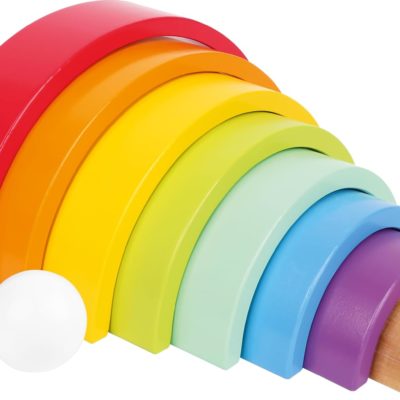 Blocs de construction arc-en-ciel Montessori Small Foot pour enfants dès 12 mois