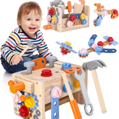 Boite à Outils en Bois Montessori pour Enfants de 3 à 5 ans