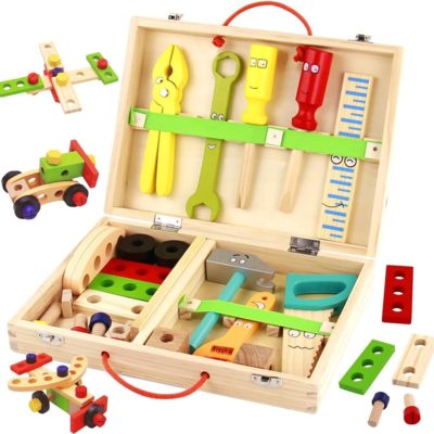 Boîte à outils Montessori en bois pour enfant de 2 à 5 ans : idée cadeau DIY