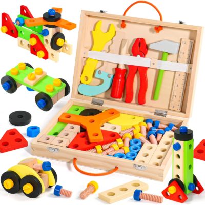 Boîte à outils en bois Montessori : jeu éducatif pour enfants de 3 à 6 ans