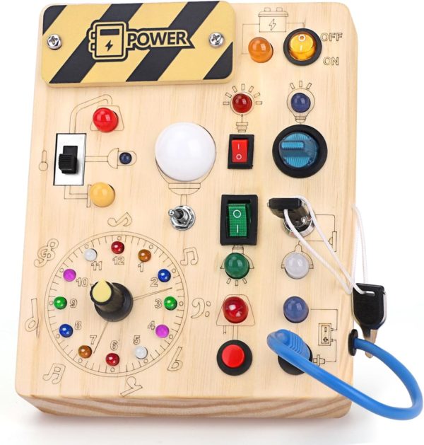 Busy Board Montessori : jouet sensoriel en bois pour bébé et jeune enfant