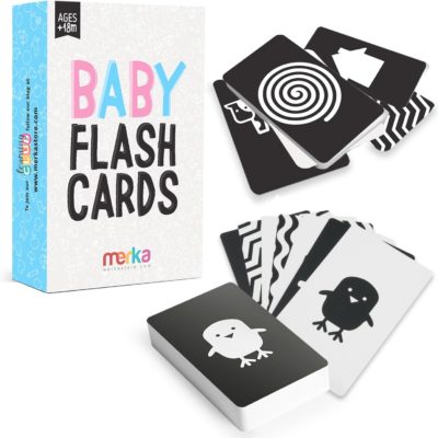 Cartes mémoire noir et blanc Montessori pour stimulation visuelle bébé 18 mois+