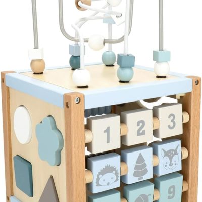 Cube d'activité Montessori BIECO : jeu de motricité en bois pour bébé de 1 an