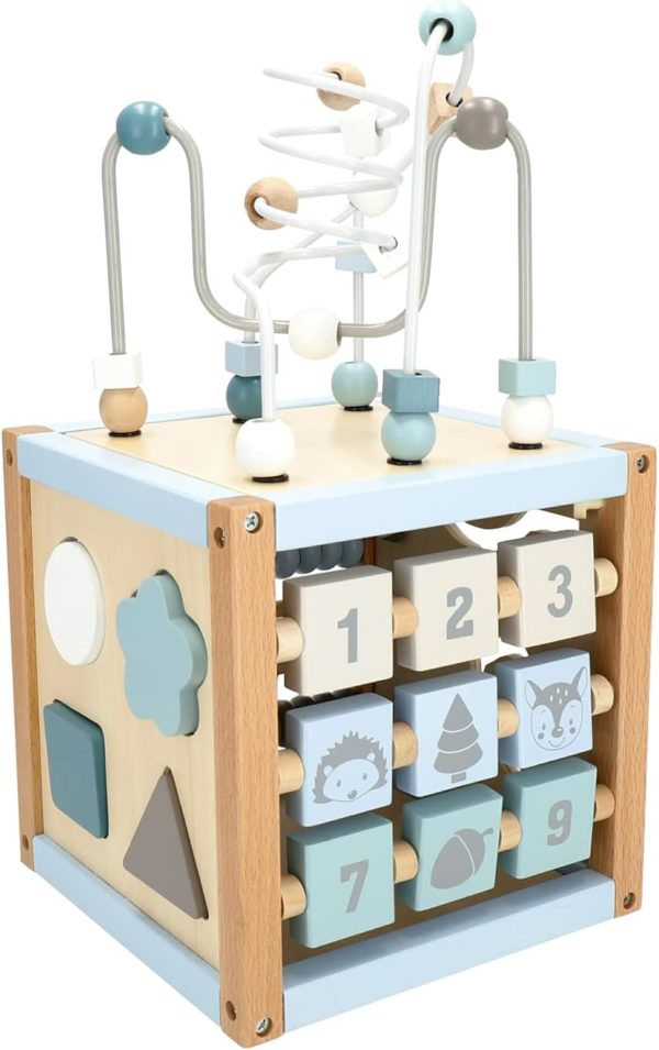 Cube d'activité Montessori BIECO : jeu de motricité en bois pour bébé de 1 an