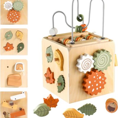 Cube d'activité Montessori en bois pour bébé 1-3 ans : jeux éducatifs et cadeau idéal