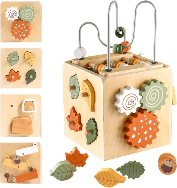 Cube d'activité Montessori en bois pour bébé 1-3 ans : jeux éducatifs et cadeau idéal