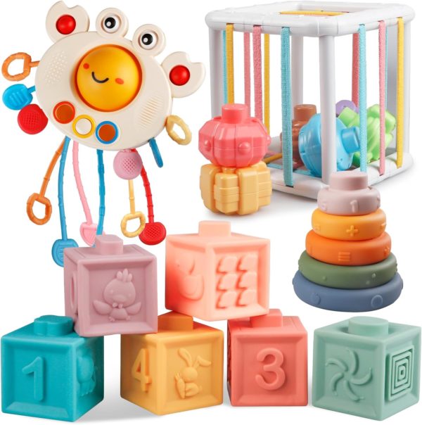 Cube d'activité bébé 4 en 1 Montessori : jouet sensoriel pour l'éveil de bébé