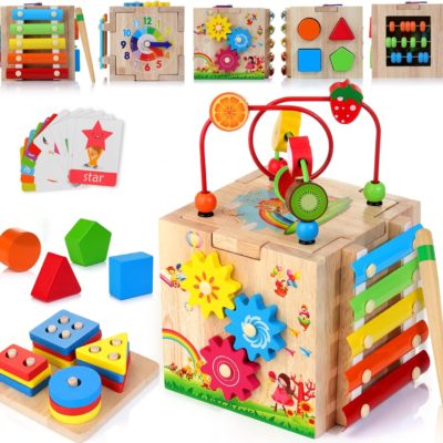 Cube d'activités Montessori 8 en 1 pour bébés dès 1 an - Hellowood