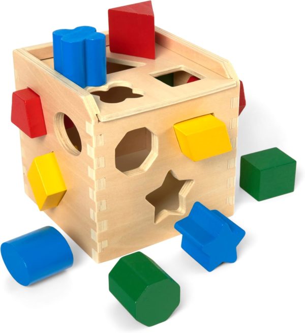 Cube de Tri de Formes Montessori Melissa & Doug : Jouet d'Éveil en Bois pour Enfants de 2 à 5 Ans