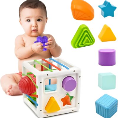 Cube de motricité fine Montessori pour bébé et enfant de 1 à 3 ans