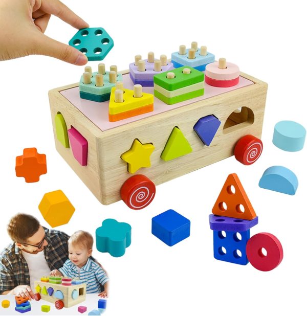Cube de tri des formes Montessori : jouet en bois éducatif pour enfants dès 2 ans