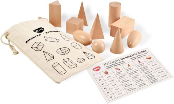 Ensemble Montessori BOHS : apprentissage de la géométrie avec formes 3D en bois