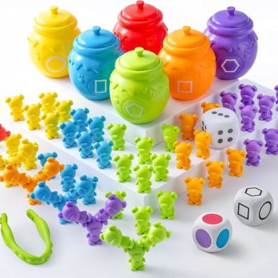 Ensemble de jeu Montessori : Tri d'ours et reconnaissance des couleurs pour tout-petits