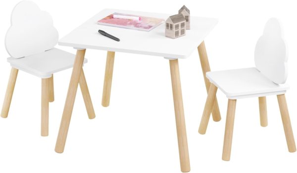 Ensemble table et chaises enfant Montessori WOLTU MDF blanc