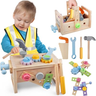 Etabli Montessori en bois pour apprentissage du bricolage - 2 à 5 ans