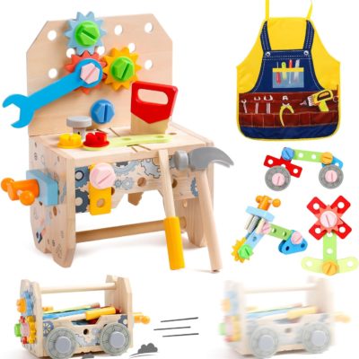 Etabli de bricolage Montessori 3 en 1 pour enfants de 2 à 4 ans