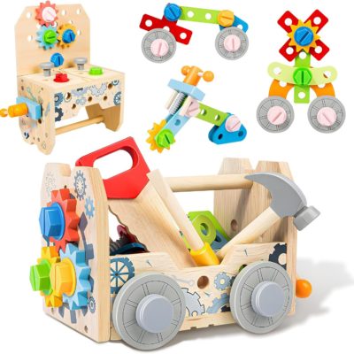 Etabli enfant en bois Jonrryin : outil Montessori pour l'apprentissage du bricolage