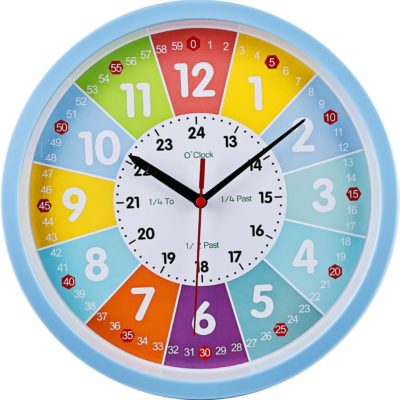 Horloge Montessori Silencieuse et Colorée pour Enfants de 25 cm