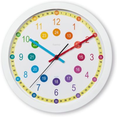 Horloge d'apprentissage Montessori "Easy Learning" pour enfants - Blanc