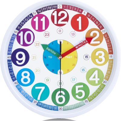 Horloge murale Montessori colorée pour enfant - Lafocuse 30 cm