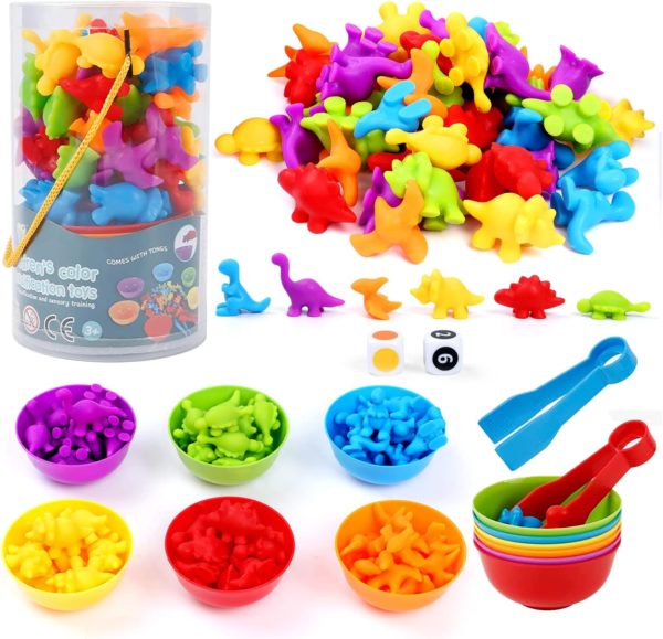 Jeu Montessori BBLIKE 58 pièces : Apprendre à compter avec des dinosaures